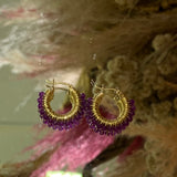 Mini Stone CJ10 Hoop Earrings