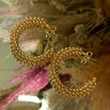 Large Golden Amaranth Hoop Earrings CJ08