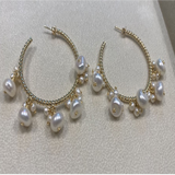 Tasia Pearl Hoop Earrings CJ81