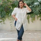 Linen Shirt Dress - Ivory 